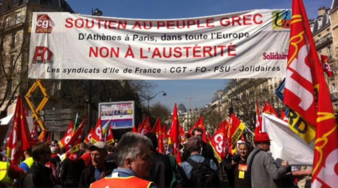 Από προηγούμενη πορεία ενάντια στην λιτότητα στη Γαλλία.