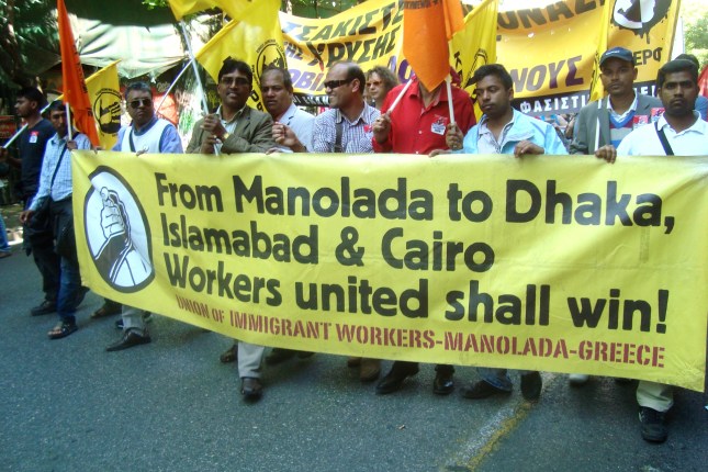 Από την πορεία της φετινής Πρωτομαγιάς.