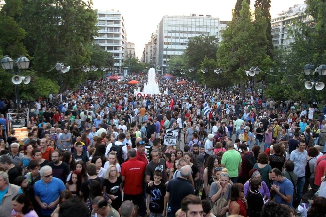 Από τη συγκέντρωση ενάντια στη βάρβαρη λιτότητα των μνημονίων της 30 Ιούνη 2015. Φωτό Μάριος Λώλος.